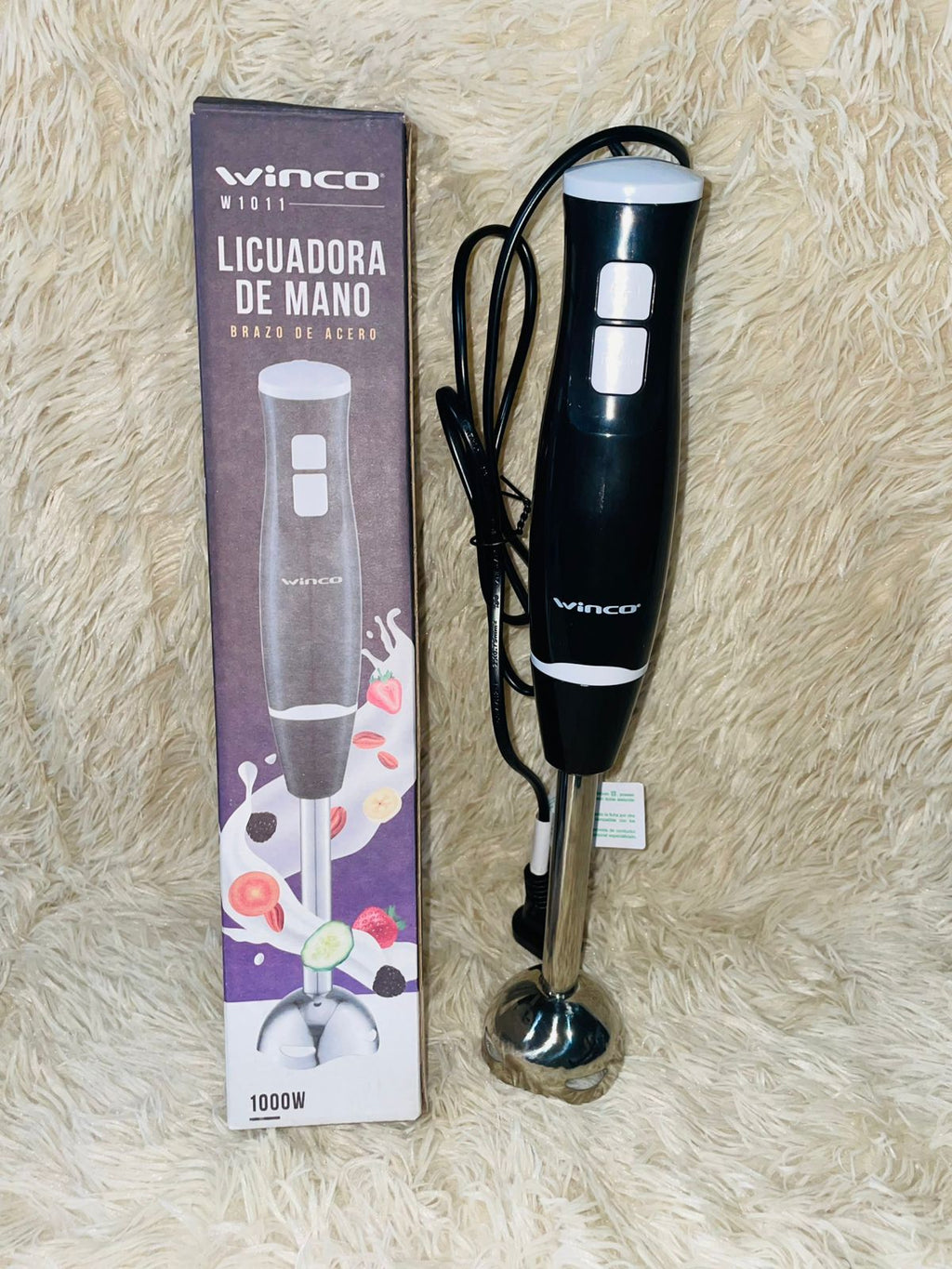 Licuadora de Mano Winco W1011 - 1000W Profesional con Brazo de Acero