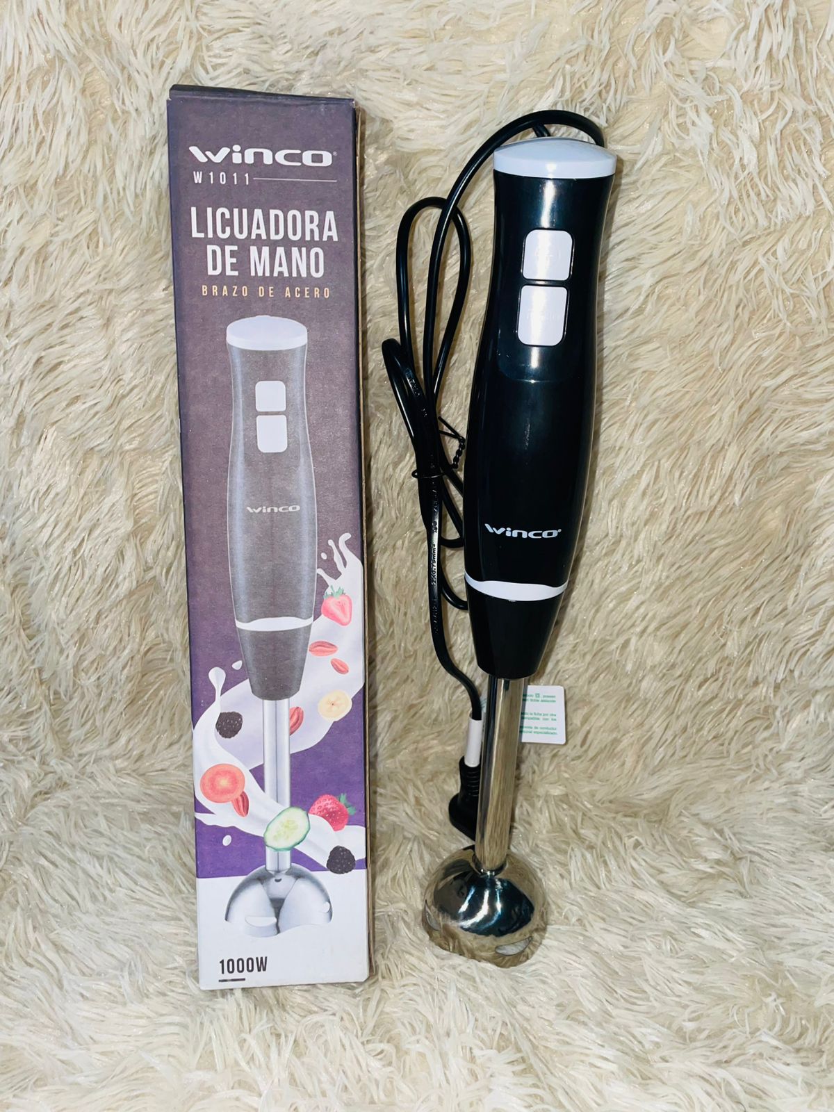 Licuadora de Mano Winco W1011 - 1000W Profesional con Brazo de Acero