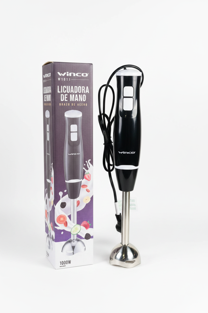 Licuadora de Mano Winco W1011 - 1000W Profesional con Brazo de Acero